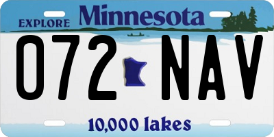 MN license plate 072NAV