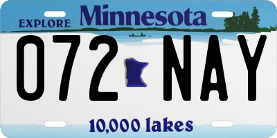 MN license plate 072NAY