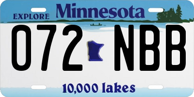 MN license plate 072NBB