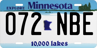MN license plate 072NBE