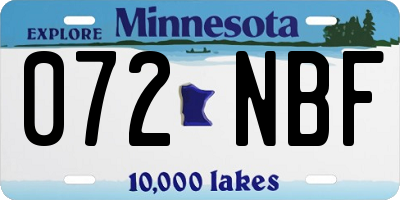 MN license plate 072NBF