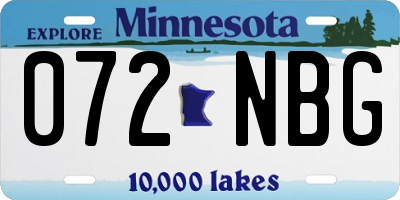MN license plate 072NBG