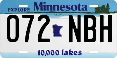 MN license plate 072NBH