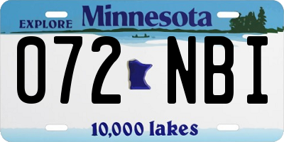 MN license plate 072NBI