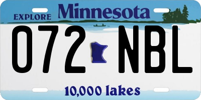 MN license plate 072NBL