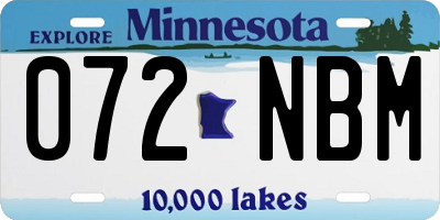 MN license plate 072NBM