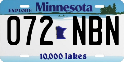 MN license plate 072NBN