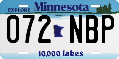 MN license plate 072NBP