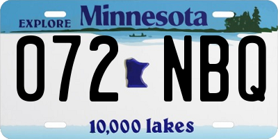 MN license plate 072NBQ