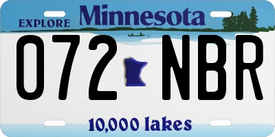 MN license plate 072NBR
