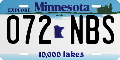 MN license plate 072NBS