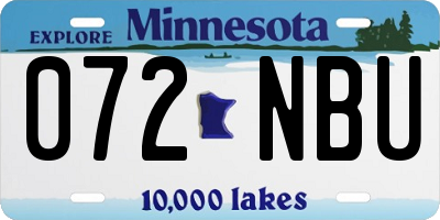 MN license plate 072NBU