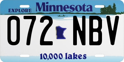 MN license plate 072NBV
