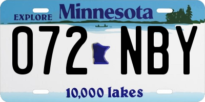MN license plate 072NBY