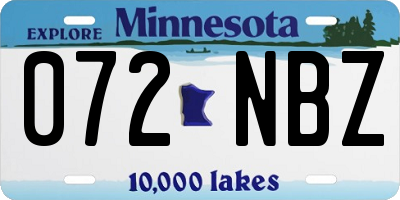 MN license plate 072NBZ