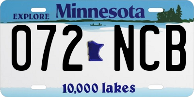 MN license plate 072NCB