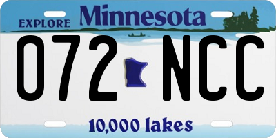 MN license plate 072NCC