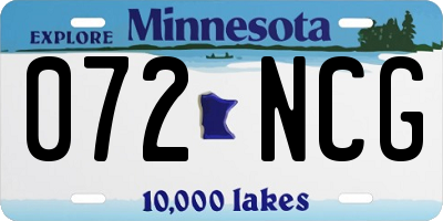 MN license plate 072NCG
