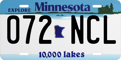 MN license plate 072NCL
