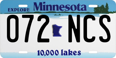 MN license plate 072NCS