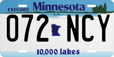 MN license plate 072NCY