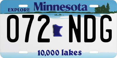 MN license plate 072NDG