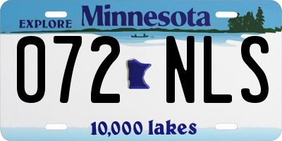 MN license plate 072NLS