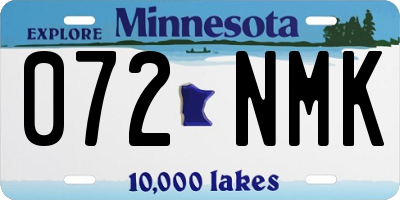 MN license plate 072NMK