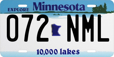 MN license plate 072NML