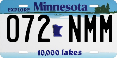MN license plate 072NMM