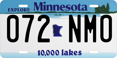 MN license plate 072NMO