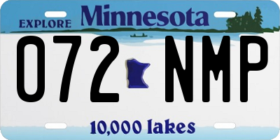 MN license plate 072NMP