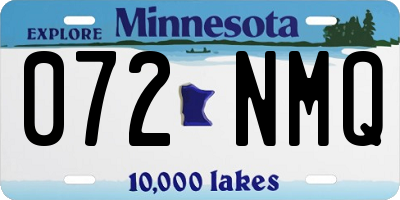 MN license plate 072NMQ