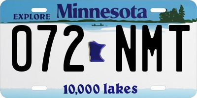 MN license plate 072NMT