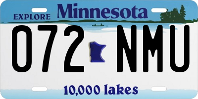 MN license plate 072NMU