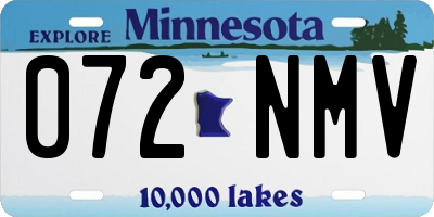 MN license plate 072NMV