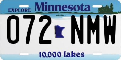 MN license plate 072NMW