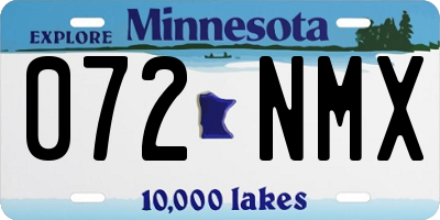 MN license plate 072NMX