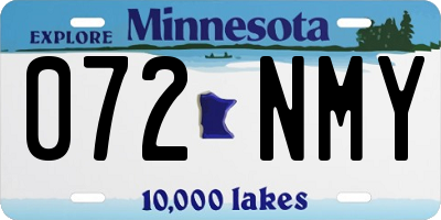 MN license plate 072NMY