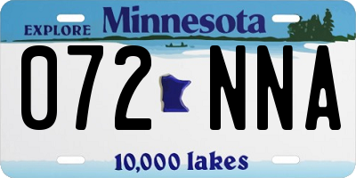 MN license plate 072NNA