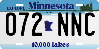 MN license plate 072NNC