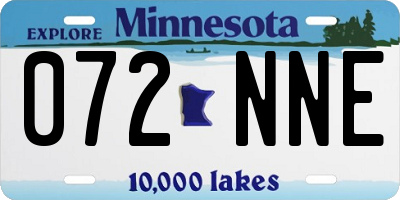MN license plate 072NNE