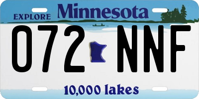 MN license plate 072NNF