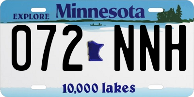 MN license plate 072NNH