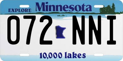 MN license plate 072NNI