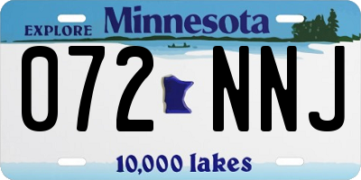 MN license plate 072NNJ