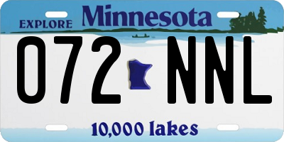 MN license plate 072NNL