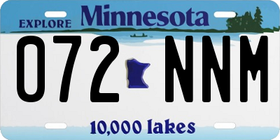 MN license plate 072NNM