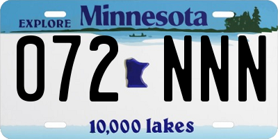 MN license plate 072NNN