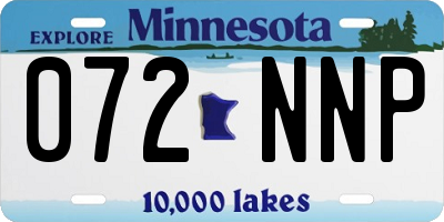 MN license plate 072NNP